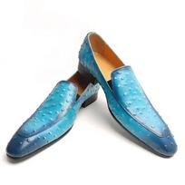 Fashion Fashion Blue Loafer Shoes for Men New Design Slip-on Mens Dress Shoe Premium Leather Daily Wearing Casual Comfortable Party Shoe 39 dangaus mėlyna spalva