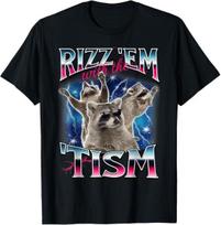 Rizz Em Su Tism Memas Autistiškas Meškinas Roplys Juokingi Rizz Marškinėliai L