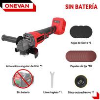 ONEVAN 125MM Akumuliatorinis kampinis šlifuoklis 2in1 poliravimui M14 Pjovimo diskas Metalui, Medienai Maitinamas įrankis Makita 18V Akumuliatoriui Pin Without battery