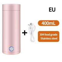 400 ml nešiojamas vandens virdulys, automatinio išsijungimo mini elektrinis arbatinukas, nerūdijančio plieno nešiojamas elektrinis virdulys arbatos ir kavos ruošimui KTY EU rožinė