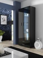 Cama MEBLE Cama display cabinet SOHO S6 2D2S black/black gloss | SOHOWITS6 CZ/CZ  | 5903815003134