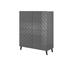 Cama MEBLE Shelving unit ABETO 100.5 x 40 x 121.5 cm graphite/glossy graphite | ABETO REG GR  | 5903815007620