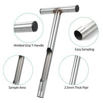 Soil Sample Probe 13 Inch Metal T Style Handle Soil Probe Rod with 2Pcs Reusable Sample Bags Soil Test Kits for Soil sidabras