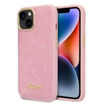 Guess Croco kolekcijos dėklas iPhone 14 Plus - rožinis