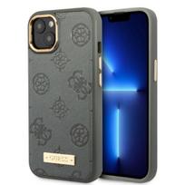 Guess GUHMP13MSAPSTG iPhone 13 6.1" pilkas/pilkas kietasis dėklas Peony Logo Plate MagSafe