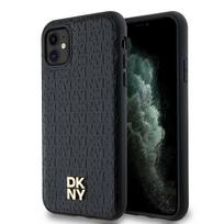 DKNY Oda Monogramo Rašto Metalinio Logotipo MagSafe dėklas iPhone 11 / Xr - Juodas