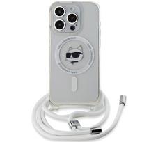 Karl Lagerfeld IML Choupette galvos ir laido MagSafe dėklas iPhone 14 Pro - skaidrus