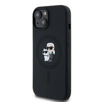 Karl Lagerfeld silikoninė Karl&Choupette MagSafe dėklas iPhone 15 Plus / 14 Plus - juodas