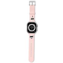 Karl Lagerfeld 3D guminis Karl&Choupette galvų dirželis Apple Watch 38/40/41mm - rožinis
