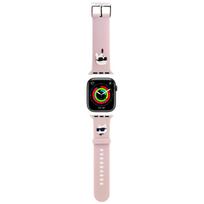 Karl Lagerfeld 3D Gumos Karl&Choupette Galvos dirželis Apple Watch 42/44/45/49mm - rožinis