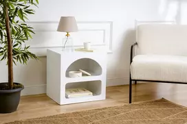 Naktinis staliukas, Hanah Home, baltas, 50 x 50 x 40, cm