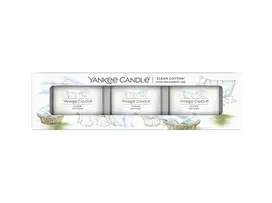 Rinkinys mažų žvakių Yankee Candle Clean Cotton, 3 × 37 g