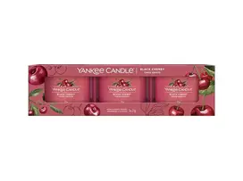 Rinkinys mažų žvakių Yankee Candle Black Cherry, 3 × 37 g