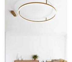 Ideal Lux - LED lubinis šviestuvas ORACLE SLIM LED/53W/230V 3000K skersmuo 90 cm auksinis