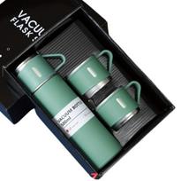 500ml termosas su dviem puodeliais, žalias