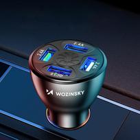 Wozinsky WCCAW 50W 4x USB-A QC automobilių įkroviklis - baltas