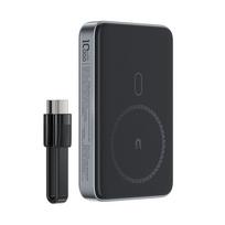 Powerbank Acefast M10 Magnetinis 2x USB-C PD 30W su 15W Indukciniu Įkrovimu ir USB-C Kabeliu - Juodas