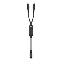 Acefast C5 USB-C - USB-C / USB-C 2in1 100W 480Mb/s kabelis - juodas