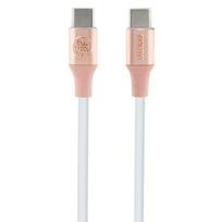 Guess iškilus logotipas USB-C / USB-C laidas 1.5m Greitam krovimui - Rožinė