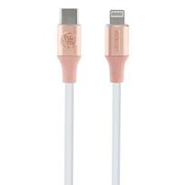 Guess iškilus logotipas USB-C / Lightning kabelis 1.5m greitam krovimui - rožinis