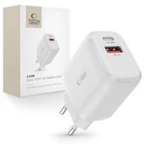 Tech-Protect C20W įkroviklis USB-C PD 20W / USB-A QC 3.0 - balta