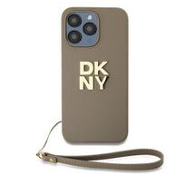 DKNY Riešo dirželio logotipo dėklas iPhone 15 Pro - smėlinis
