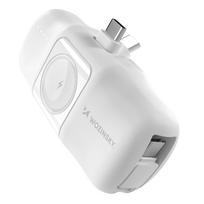 Wozinsky WF16-YCS 5000mAh 15W USB-C Mini Power Bank su Integruota USB-C Laidu ir Apple Watch Įkrovikliu - Balta