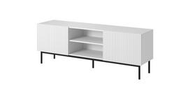 PAFOS RTV spintelė ant juodo plieno rėmo 150x40x60 cm white matt | PAFOS TV15+S BI | 5903815007125