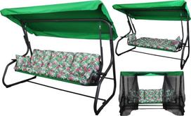 Lauko supynės 3 vietų Matylda su tinkleliu nuo uodų | 5902431047416 | 5902431047416