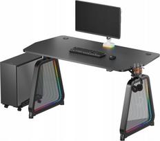 Biurko Ultradesk ULTRADESK žaidėjo stalas BOOSTER, 136x70,5 cm, 75 cm, RGB apšvietimas, laikiklis ausinėms ir gėrimui | UDESK-BO-BA/BB | 5904238811443