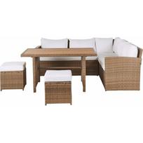 Beliani 5 vietų lauko baldų komplektas iš technoratano, brown-white BARDI | 309099 Bel | 4251682276795