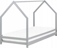 Beliani Vaikiška medinė lova namelis 90 x 200 cm Grey APPY | 467430 Bel | 4255664868077