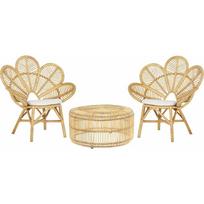 Beliani komplektas balkono baldų iš ratano Beige FLORENTINE / LIMNI | 242855 | 4251682258357