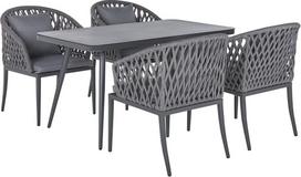 Shumee Sodo komplektas metalinis stalas ir 4 kėdės grey LIPARI | 268732 | 4251682264242