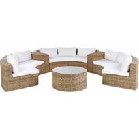 Beliani 9 vietų lauko baldų komplektas iš technoratano Light Brown SEVERO | 4255664861467 | 4255664861467