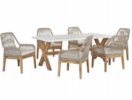 Beliani lauko baldų komplektas stalas ir 6 kėdės white su beige OLBIA! | 302673 Bel | 4251682272476