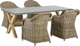 Beliani lauko baldų komplektas iš ratano stalas ir 4 kėdės natural SUSUA/OLBIA | 4251682280891 | 4251682280891