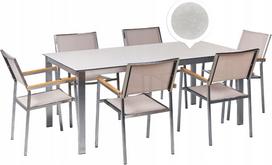 Beliani lauko baldų komplektas su baltu stiklo stalu ir 6 kėdėmis beige COSOLETO/GROSSETO | 419148 Bel | 4255664840622