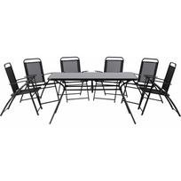 Beliani Lauko baldų komplektas stalas ir 6 kėdės Black LIVO | 63189 | 4260580929986