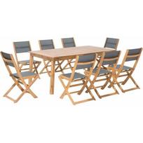 Beliani lauko medinis komplektas stalas ir 8 kėdės grey CESANA | 77584 | 4260586354010
