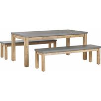 Shumee Sodo baldų komplektas stalas ir 2 suolai grey OSTUNI | 262958 | 4251682260268