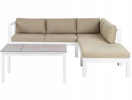 Beliani lauko kampinė sofa su staliuku 5 asmenims MESSINA kairės pusės metalinė Sand | 522880 Bel | 4255664884947