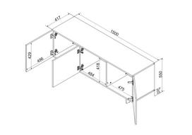 3D televizoriaus spintelė Cama ALMA 150x41.5xH55 cashmere | ALMA 400006 | 5903815009174