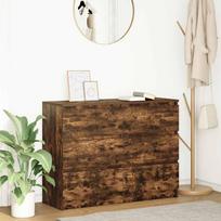 Komoda iš medienos drožlių plokštės, smoked oak, 100x35x76 cm | 3328502 VidaXL | 8721158713520