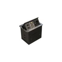 Equip Tischsteckdose CEE7/7 90°->2xRJ45/HDMI/AUX/USB2.0/VGA+ | 333341 | 4015867180907