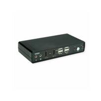ROLINE Dvigalvis KVM jungiklis HDMI 4K@60Hz, 2 kompiuteriai, DP/HDMI, garsas, su 2 prievadų USB 2.0 šakotuvu | 14.01.3047 | 7630049634794