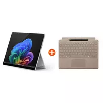 Microsoft Surface Pro (11. leidimas) Copilot+ kompiuteris 13" OLED 2in1 Platin Snapdragon® X Elite 16GB/512GB SSD Windows 11 EP2-08363 be maitinimo šaltinio su MS Surface Pro klaviatūra ir Slim Pen Sand | EP2-08363+8X6-00149 | 0196388419531
