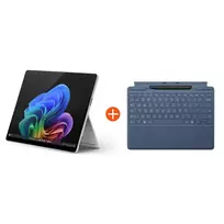 Microsoft Surface Pro (11. leidimas) Copilot+ kompiuteris 13" OLED 2in1 Platin Snapdragon® X Elite 16GB/512GB SSD Windows 11 EP2-08363 be maitinimo šaltinio su MS Surface Pro klaviatūra ir Slim Pen saphir | EP2-08363+8X6-00195 | 0196388419531