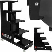 Mobilus ekspozicinis stovas lentynoms 1350x1000x400mm 5 lentynos iki 300kg | F-PST2320 | 5906692112555