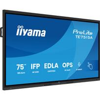 Interaktyvus iiyama TE7515A-B1AG skaitmeninės reklamos ekranas Plokščias skydelis 189,2 cm (74.5") Wi-Fi 550 cd/m 4K Ultra HD Black Jutiklinis ekranas Integruotas procesorius Android | TE7515A-B1AG | 4948570124855